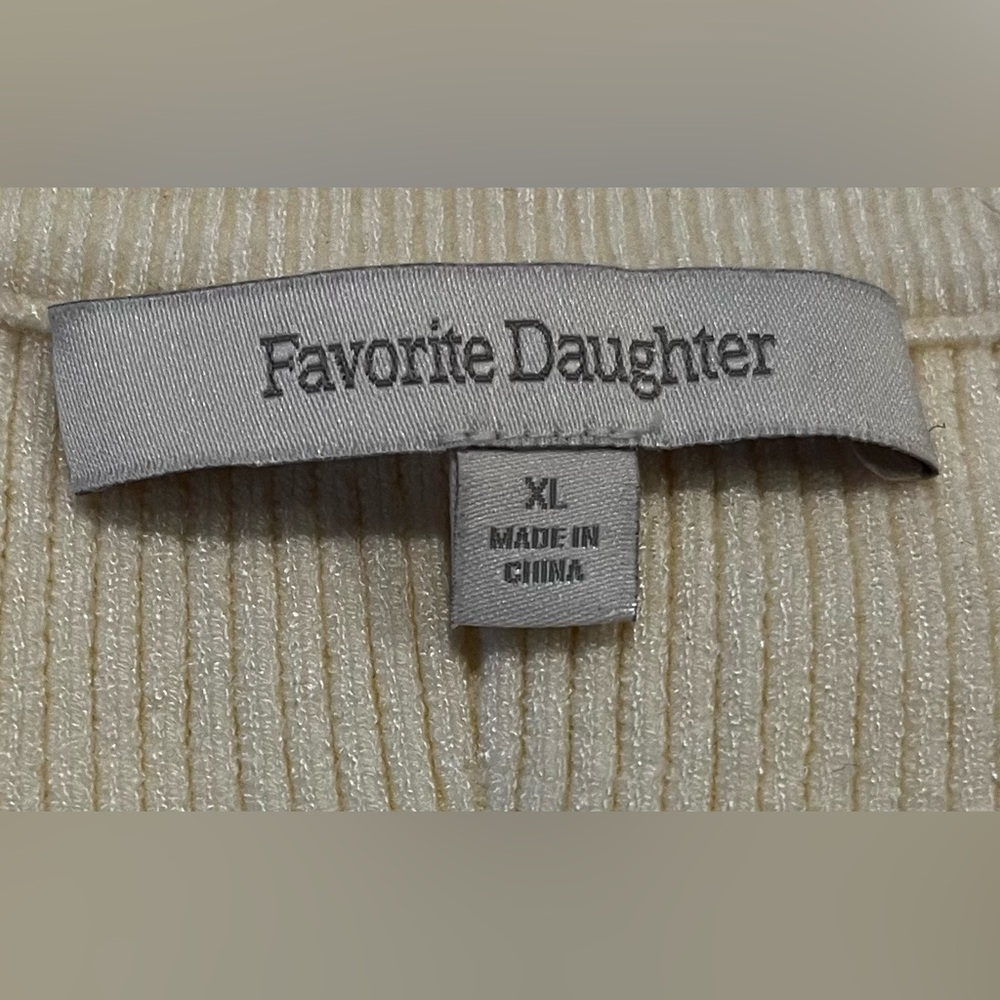 NEW Favorite Daughter The Quinn Cardigan Cream/Gold Size XL - Picture 7 of 16